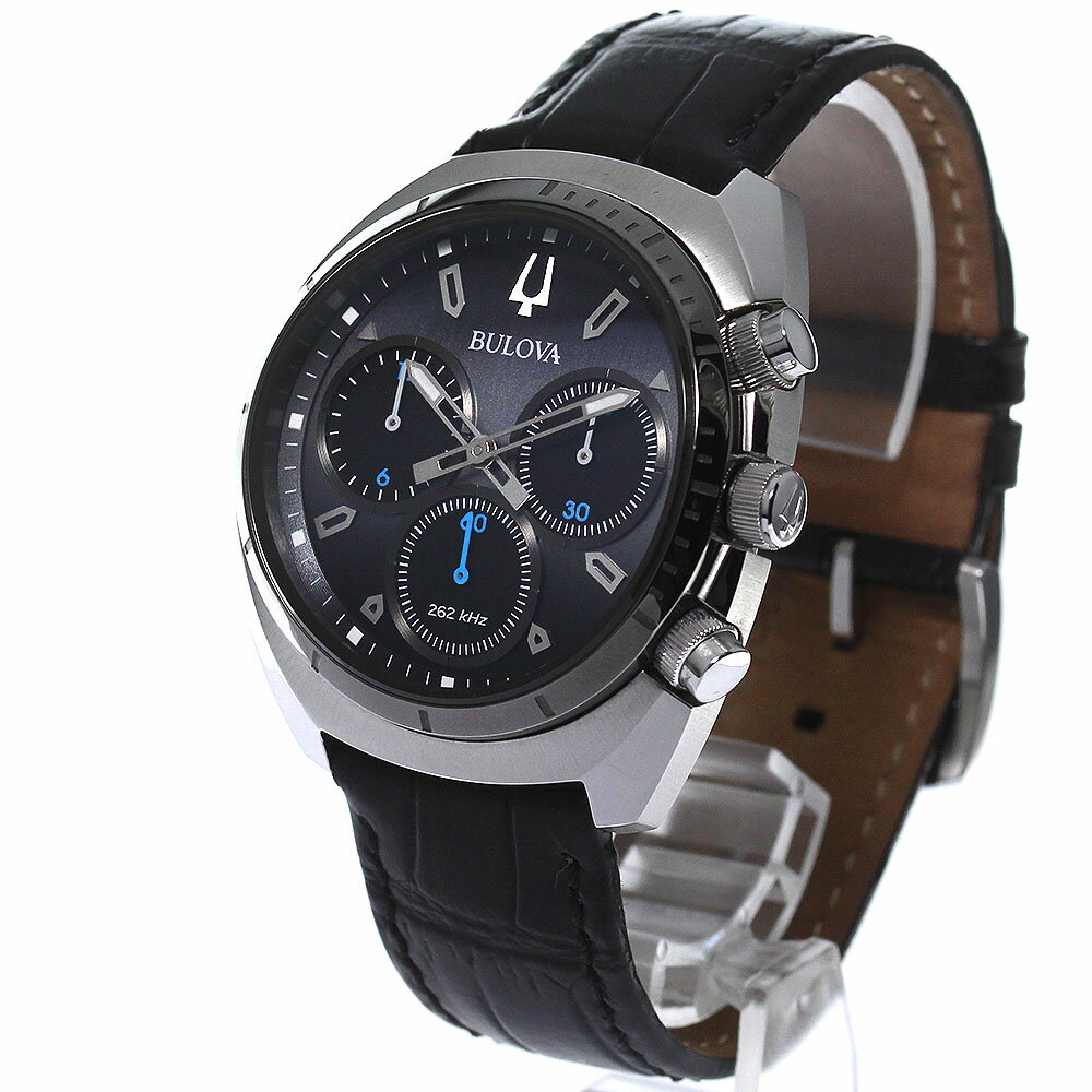 ブローバ BULOVA 98A155 クロノグラフ クォーツ メンズ 良品 箱・保証書付き_798635【ev20】【中古】