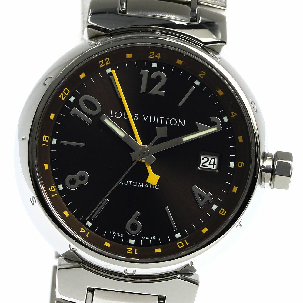 ルイ・ヴィトン LOUIS VUITTON Q1131 タンブール デイト GMT 自動巻き メンズ _798620【中古】