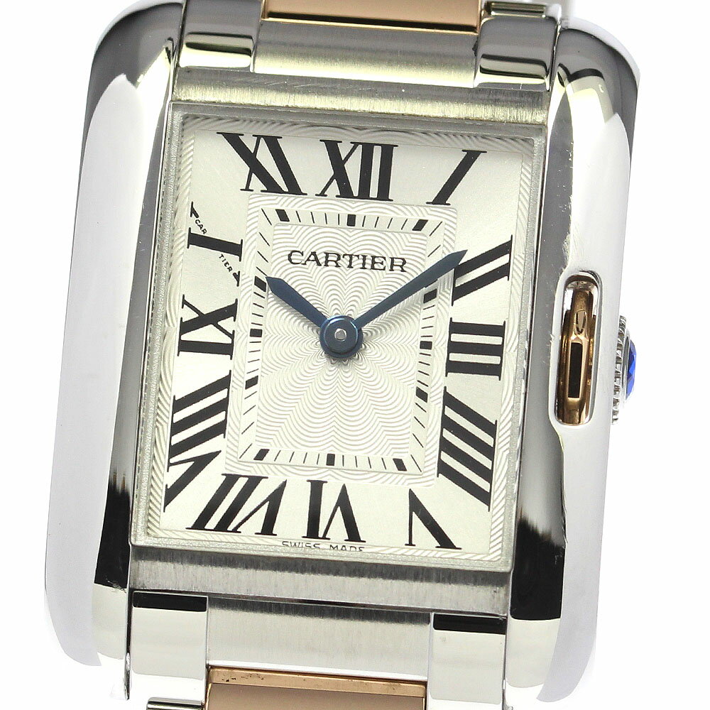 カルティエ CARTIER W5310019 タンクアングレーズSM PGコンビ クォーツ レディース 良品 _792448【中古】