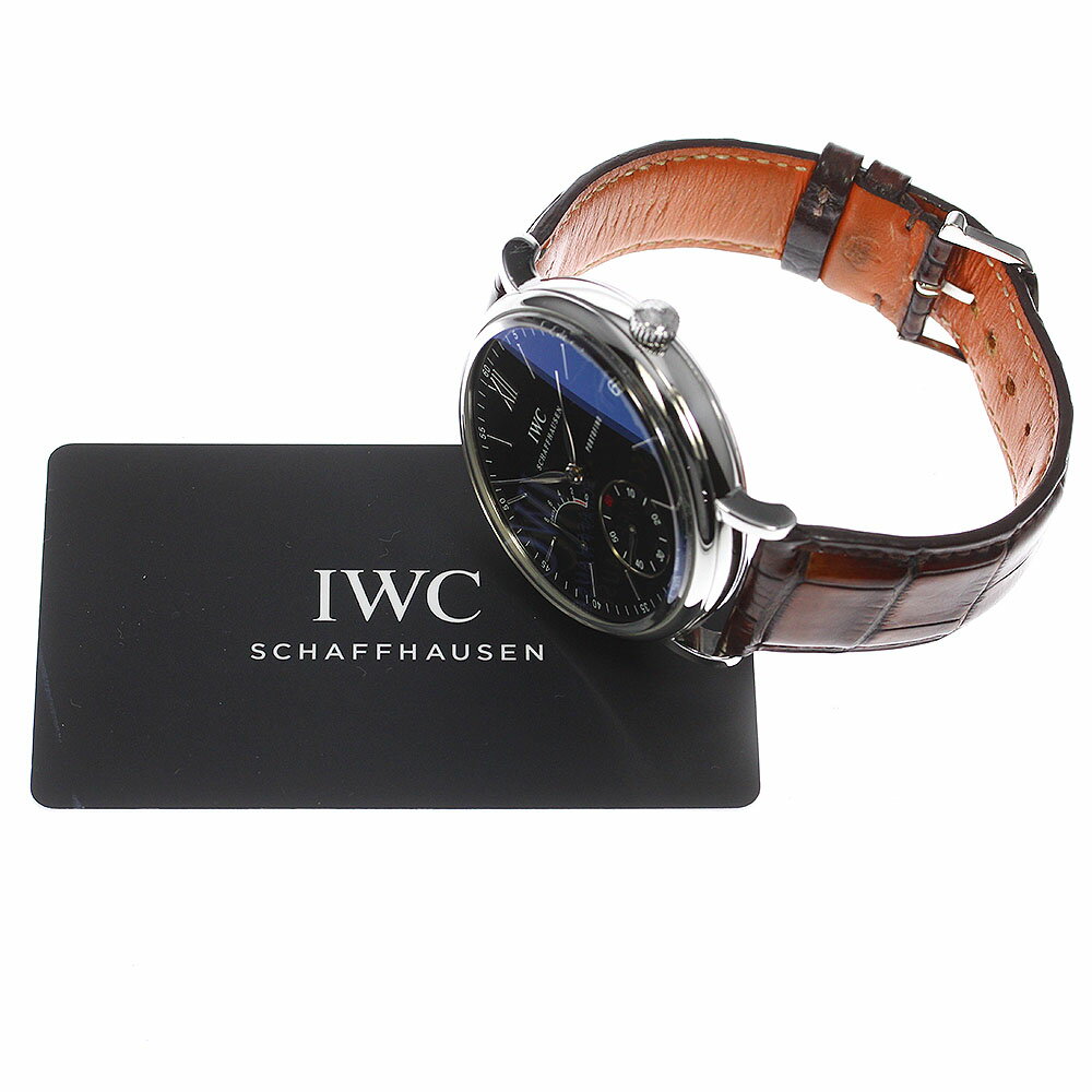 IWC IWC SCHAFFHAUSEN IW510102 ポートフィノ ハンドワインド 8デイズ デイト パワーリザーブ 手巻き メンズ 保証書付き_799857【中古】