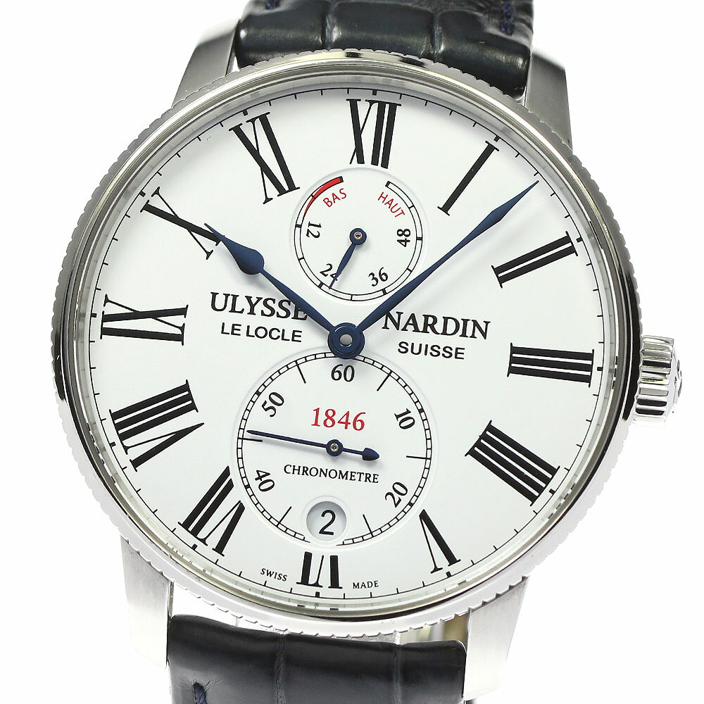 ユリス・ナルダン Ulysse Nardin 1183-310/40 マリーン トルピユール 42mm デイト 自動巻き メンズ 箱・保証書付き_801243