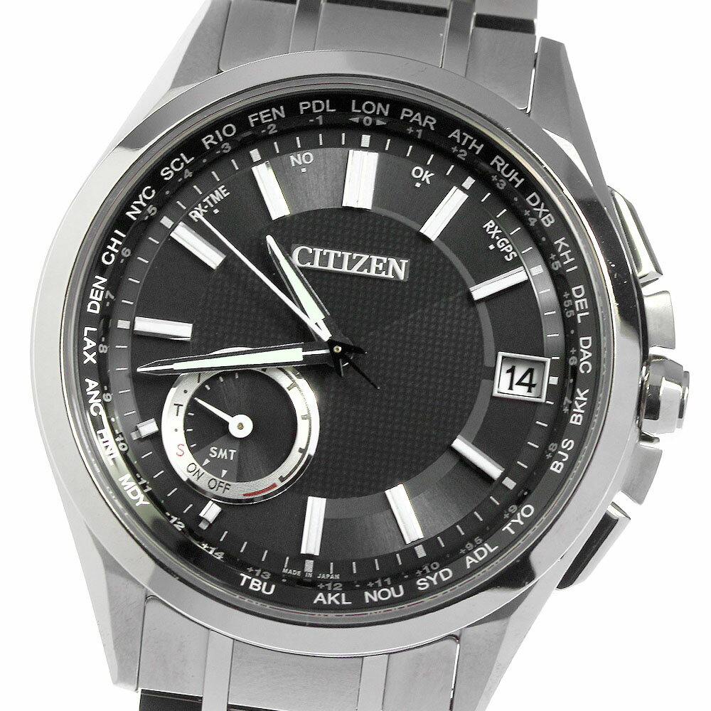 シチズン CITIZEN CC3010-51E/F150-T021581 アテッサ サテライトウェーブ ソーラー電波 メンズ 美品 箱 保証書付き_801154【中古】