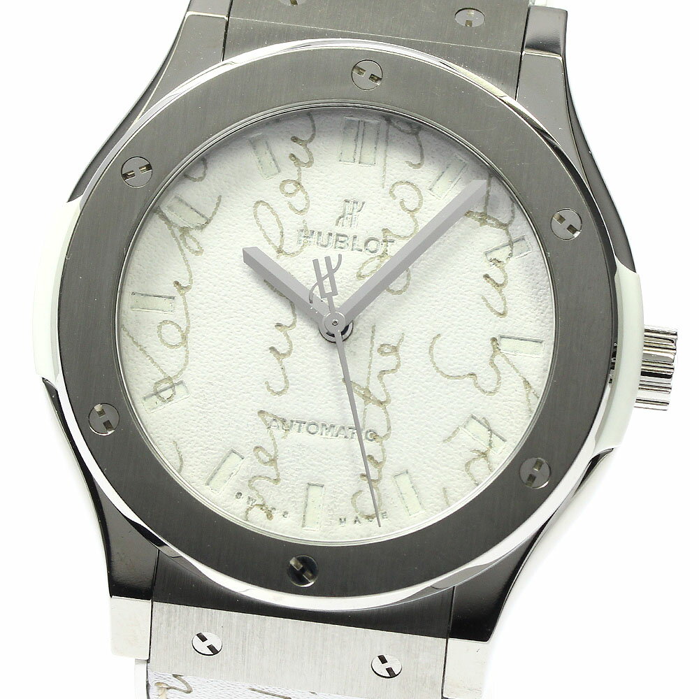 ウブロ HUBLOT 511.NE.050W.VR.JBER19 クラシック・フュージョン ベルルッティ スクリット フラットビアンコ 自動巻き メンズ 美品 _801234【ev15】【中古】