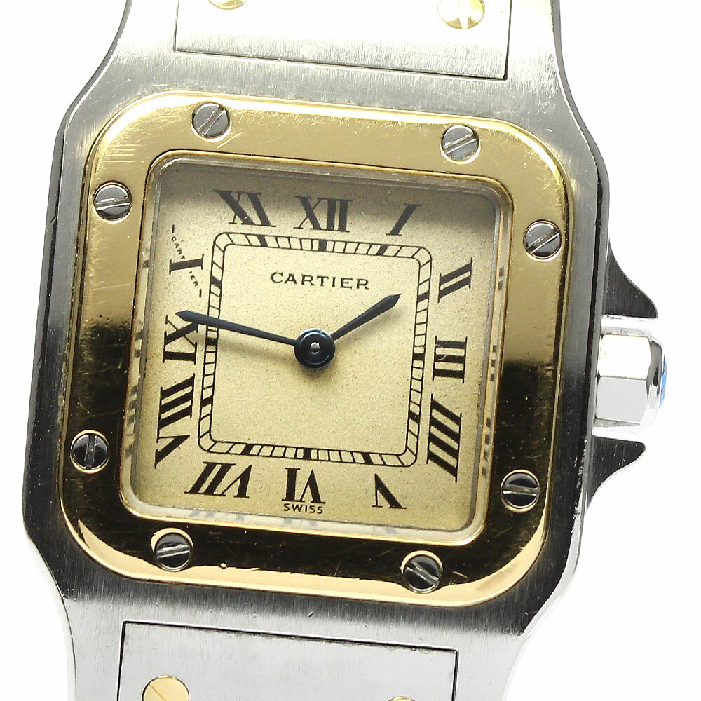 ジャンク カルティエ CARTIER W20012C4 サントスガルベ SM K18YGコンビ クォーツ レディース _802363【中古】