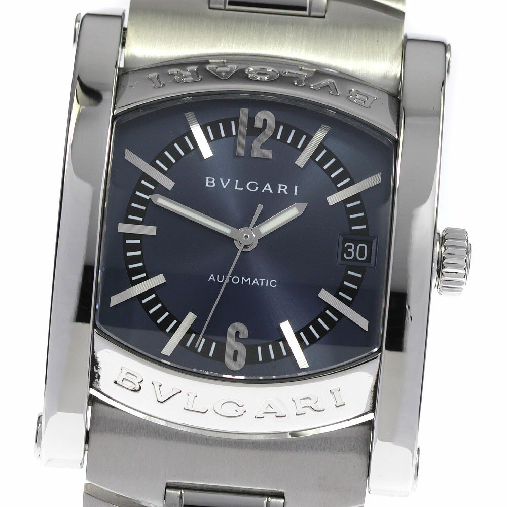 ブルガリ BVLGARI AA44S アショーマ デイト 自動巻き メンズ 良品 箱付き_800379【中古】