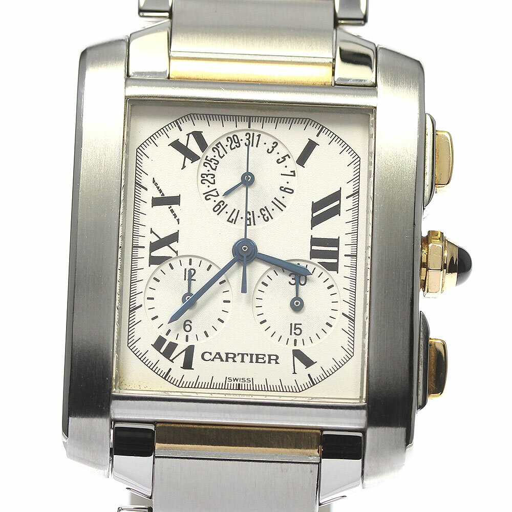 カルティエ CARTIER W51004Q4 タンクフランセーズ クロノリフレックス クォーツ メンズ _801731【中古】