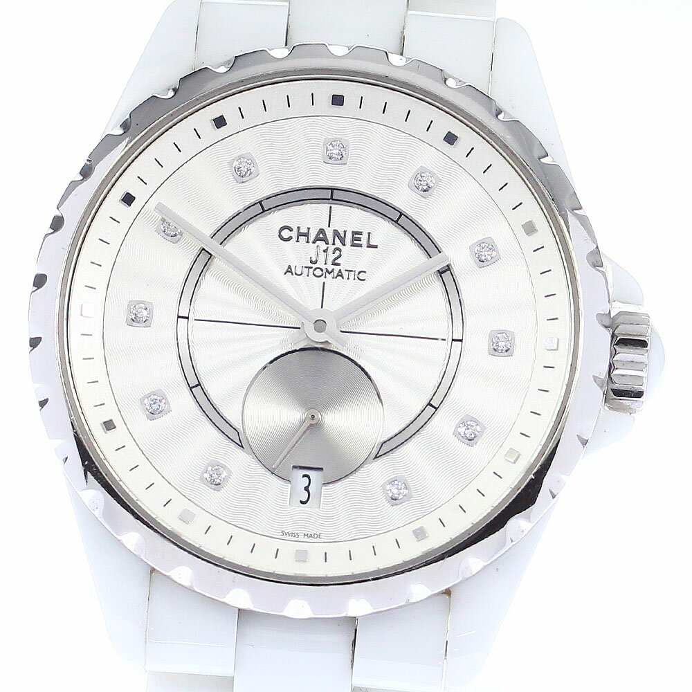 シャネル CHANEL H4345 J12 白セラミック 11Pダイヤ 自動巻き ボーイズ 保証書付き_802114【中古】