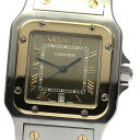 カルティエ CARTIER W20030C4 サントスガルべ LM YGコンビ デイト クォーツ メンズ _804962【中古】