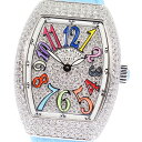 フランクミュラー FRANCK MULLER V29QZDCD ヴァンガード カラードリーム 全面ダイヤ クォーツ レディース 美品 _636931【中古】