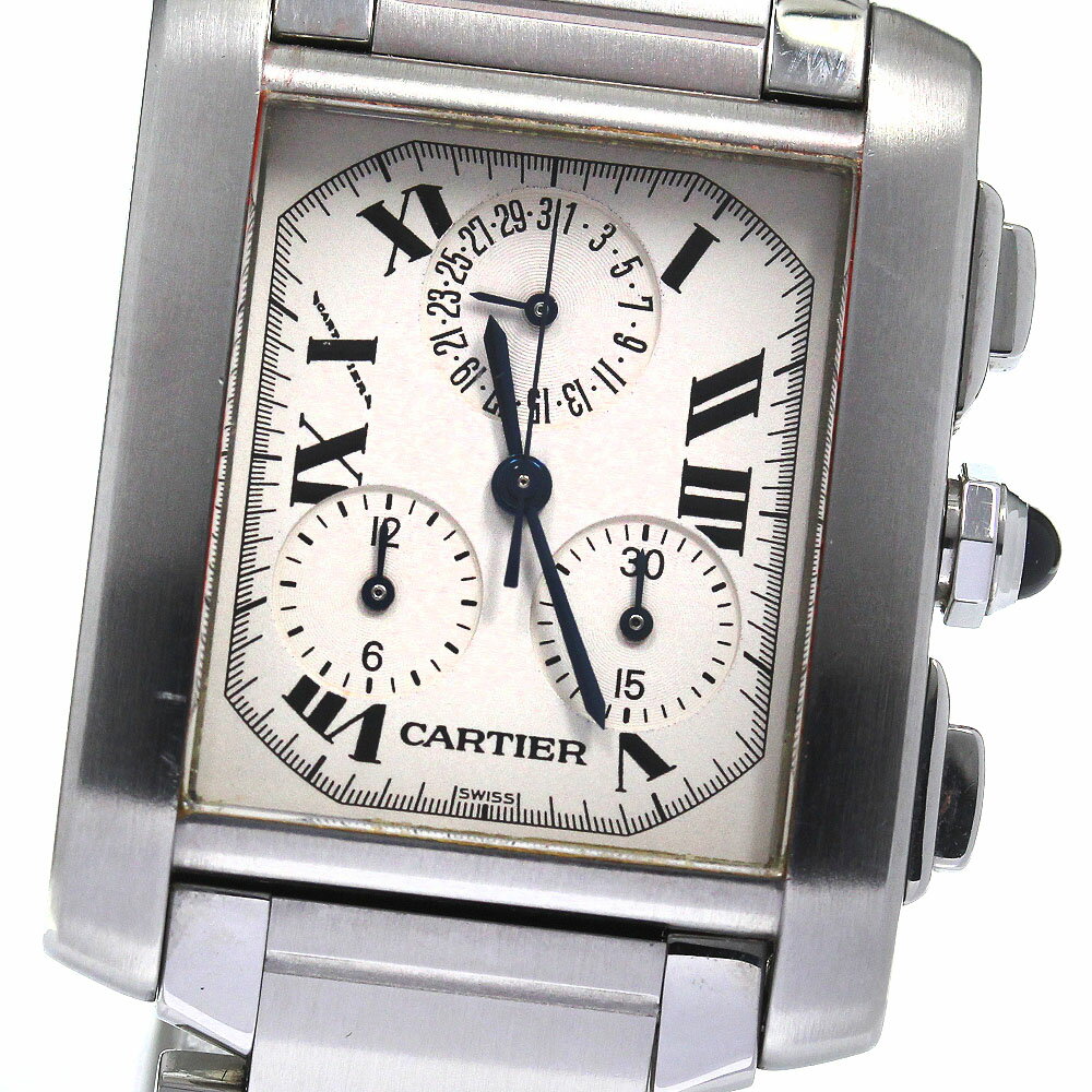 カルティエ CARTIER W51001Q3 タンクフランセーズ クロノリフレックス クォーツ メンズ _807842【中古】