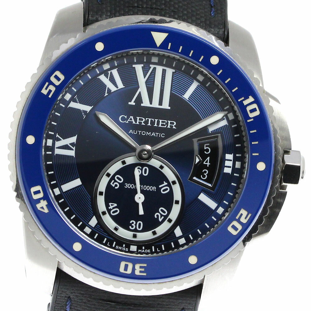 カルティエ CARTIER WSCA0010 カリブル ドゥ カルティエ ダイバー デイト 自動巻き メンズ _648202【中古】