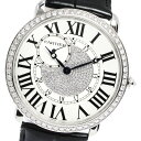 カルティエ CARTIER WR007004 ロンドルイ K18WG ダイヤベゼル 手巻き メンズ 美品 _808807【中古】