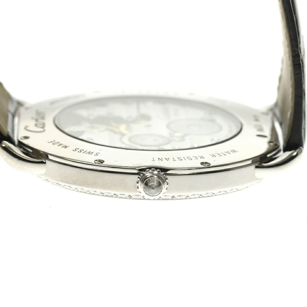カルティエ CARTIER WR007004 ロンドルイ K18WG ダイヤベゼル 手巻き メンズ 美品 ...