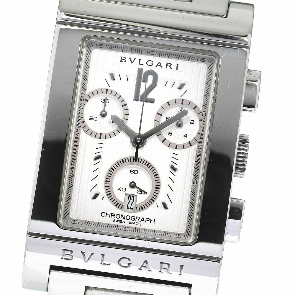 ブルガリ BVLGARI RTC49S レッタンゴロ クロノグラフ デイト クォーツ メンズ _804211【中古】