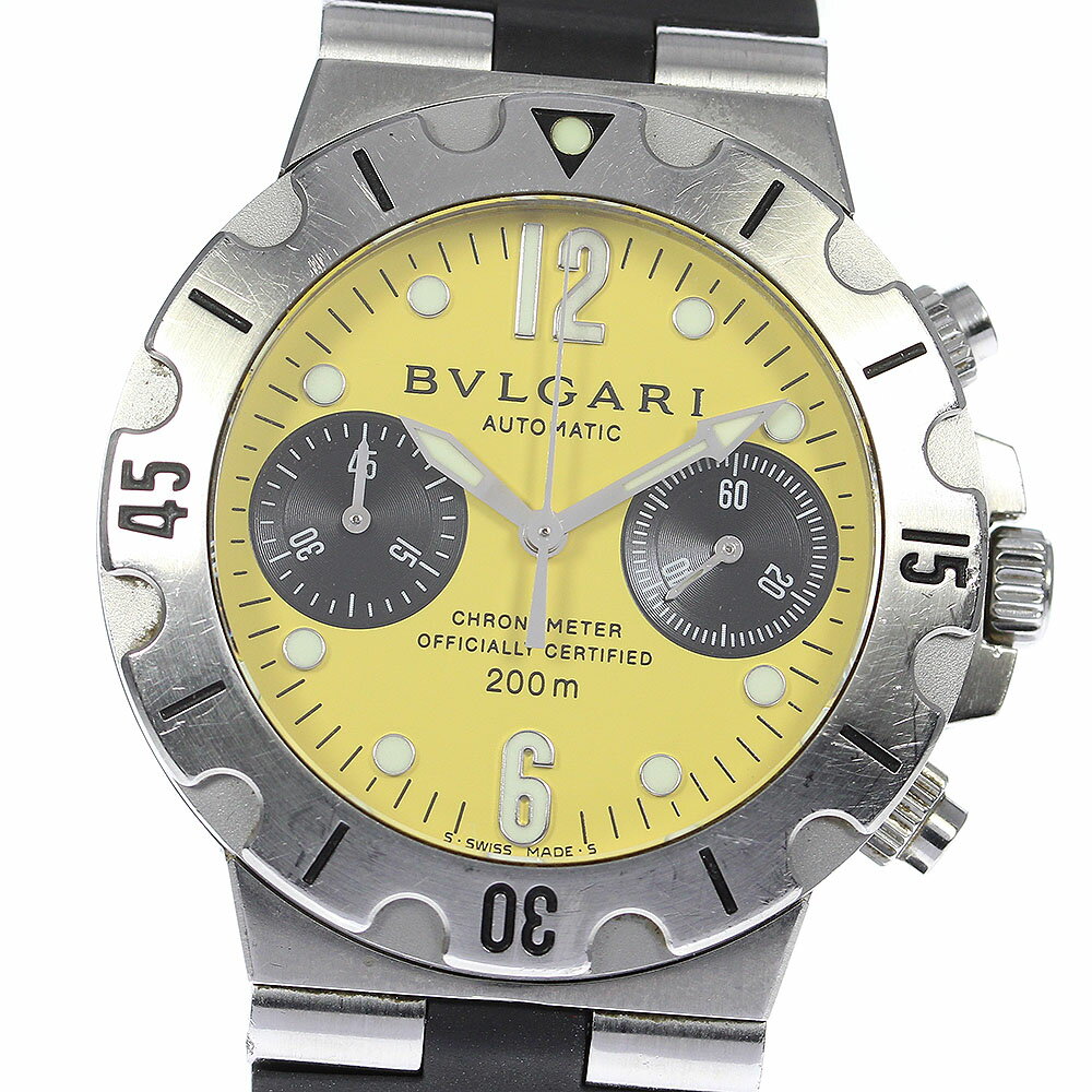 ブルガリ BVLGARI SCB38S ディアゴノ スクーバ クロノグラフ 自動巻き メンズ 保証書付き_811776【中古】