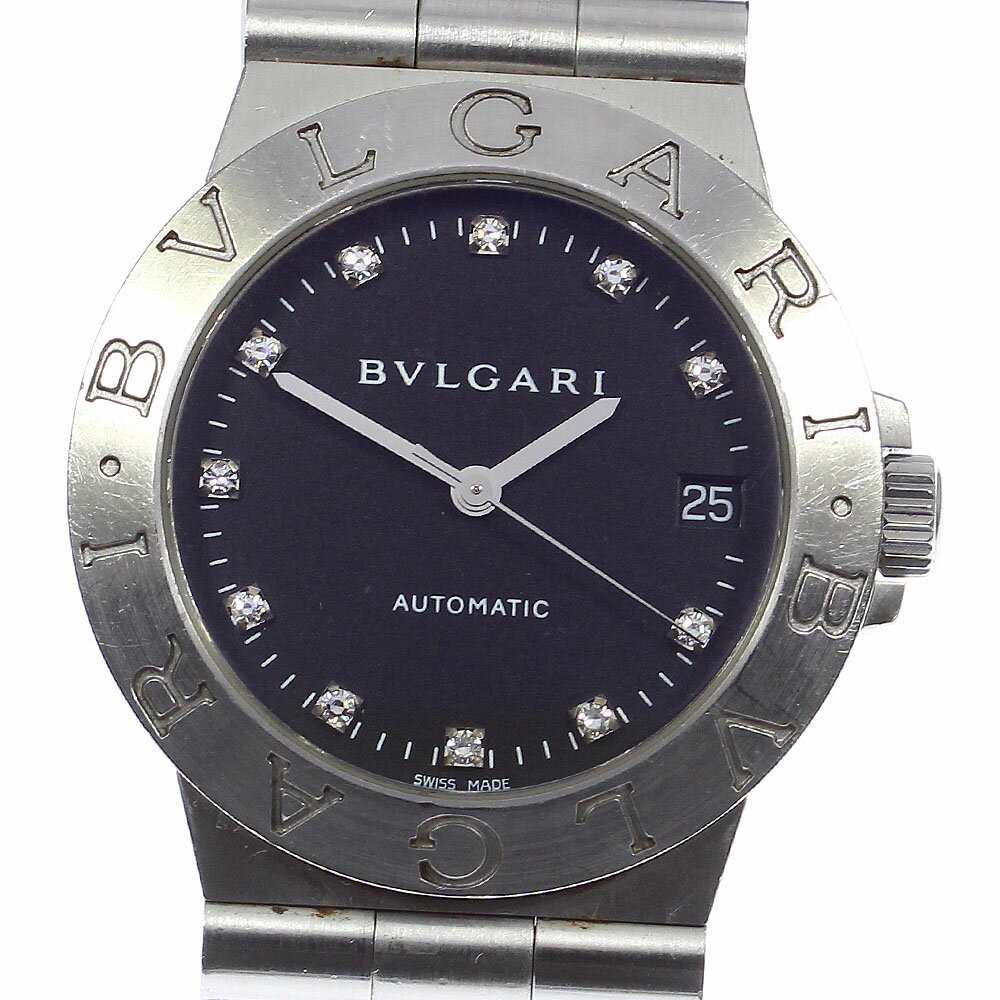 訳あり ブルガリ BVLGARI LCV35S ディアゴノ デイト 11Pダイヤ 自動巻き メンズ _807614【中古】