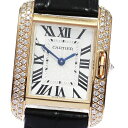 カルティエ CARTIER WT100013 タンクアングレーズ K18PG サイドダイヤ クォーツ レディース _808827【中古】