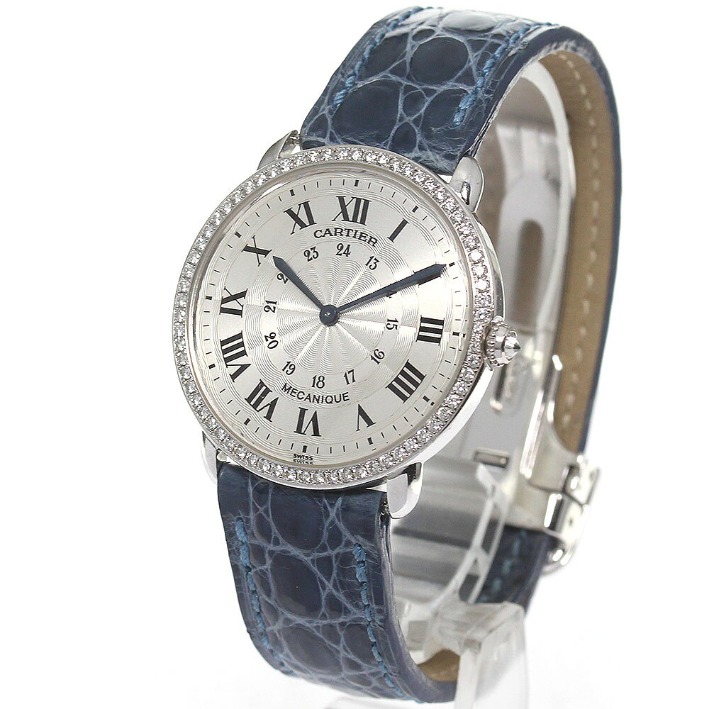 カルティエ CARTIER WD600251 ロンドルイ K18WG ダイヤベゼル 手巻き レディース _...