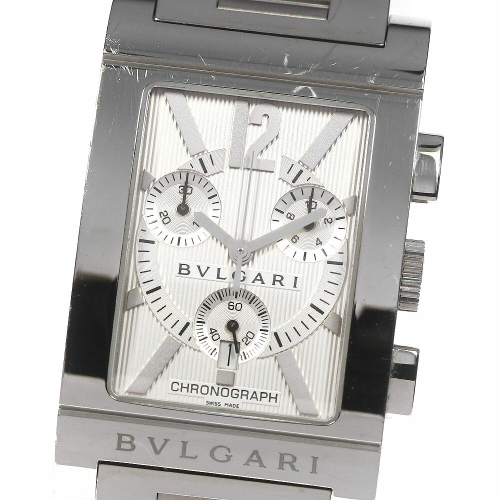 ブルガリ BVLGARI RTC49S レッタンゴロ クロノグラフ デイト クォーツ メンズ 箱・保証書付き_809445【中古】