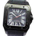 カルティエ CARTIER WSSA0006 サントス100 カーボンウォッチ 自動巻き メンズ _813278【中古】