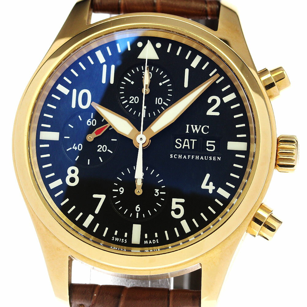 IWC SCHAFFHAUSEN IW371713 K18PG パイロットウォッチ デイデイト クロ ...