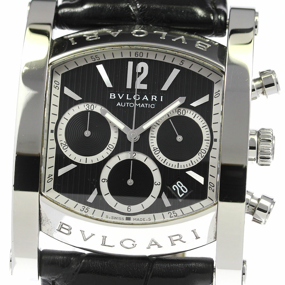 ブルガリ BVLGARI AA48SCH アショーマ クロノグラフ デイト 自動巻き メンズ _812194【中古】