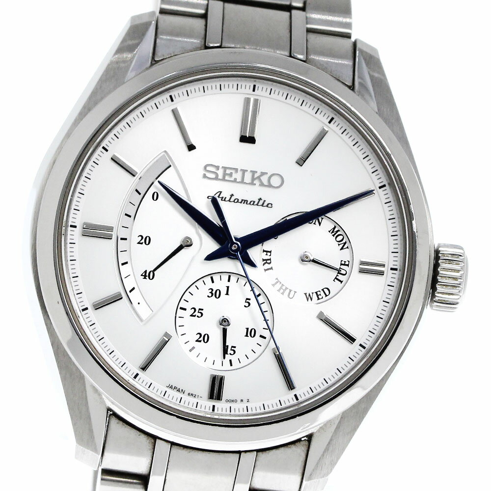 セイコー SEIKO 6R21-01B0/SARW021 プレサージュ パワーリザーブ 自動巻き メンズ 箱 保証書付き_815186【中古】