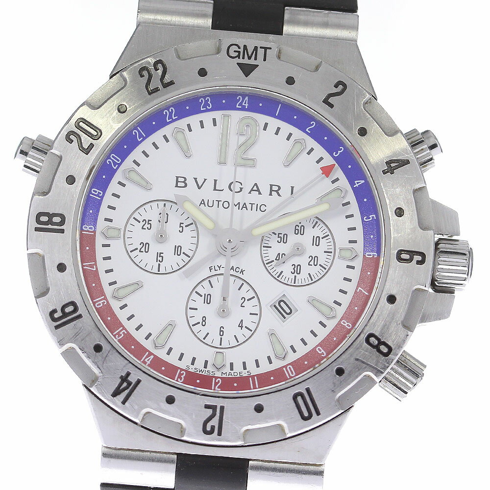 ブルガリ BVLGARI GMT40SFB ディアゴノ GMT クロノグラフ 自動巻き メンズ 箱・保証書付き_802188【中古】
