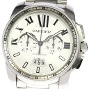 カルティエ CARTIER W7100045 カリブル ドゥ カルティエ クロノグラフ 自動巻き メンズ _795869【中古】