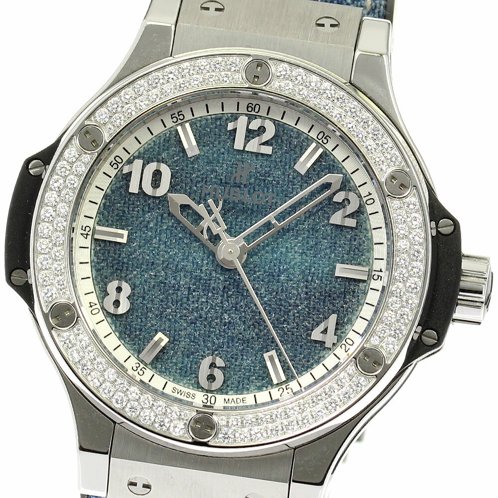 ウブロ HUBLOT 361.SX.2710.NR.1104.JEANS ビッグバン ジーンズ 日本限定 ダイヤベゼル クォーツ レディース 良品 保証書付き_815168【中古】