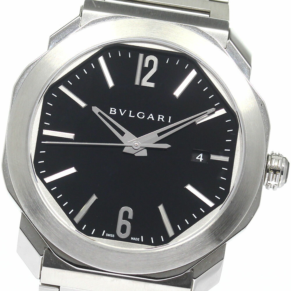 ブルガリ BVLGARI OC41S オクト デイト 自動巻き メンズ 保証書付き_814378【中古】