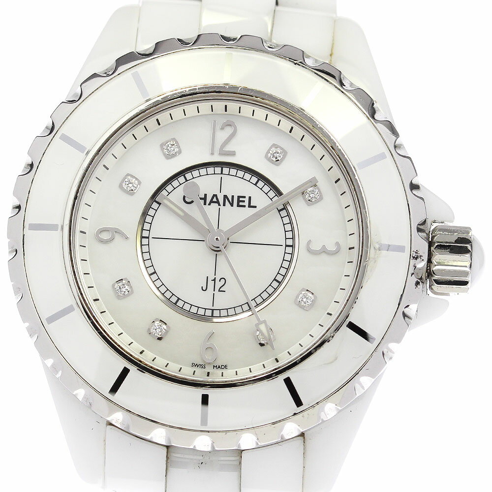 訳あり シャネル CHANEL H2422 J12 33mm 白