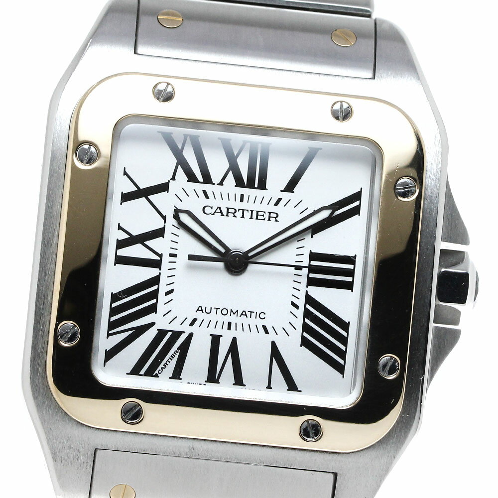 カルティエ CARTIER W200728G サントス100 LM YGコンビ 自動巻き メンズ 良品 _816592【中古】