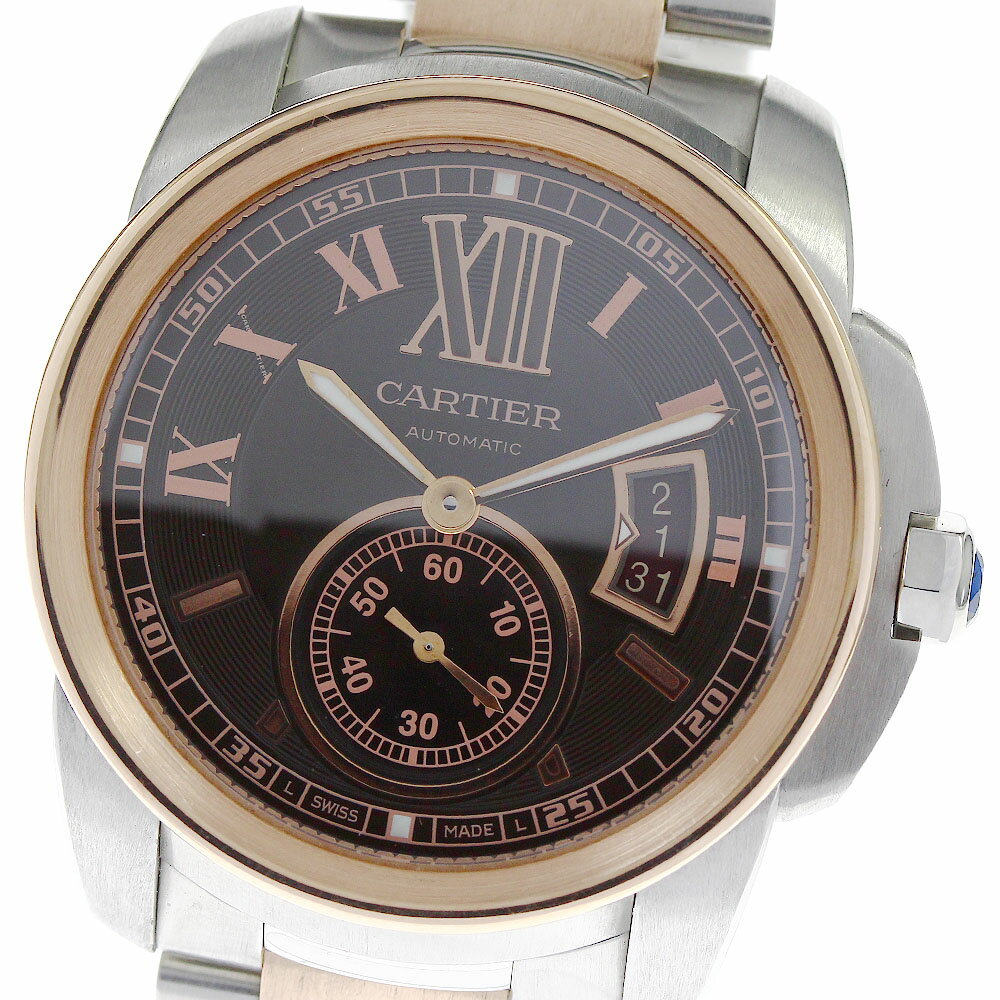 カルティエ CARTIER CRW7100050 カリブルドゥカルティエ SS/K18PG 自動巻き メンズ _816619【中古】