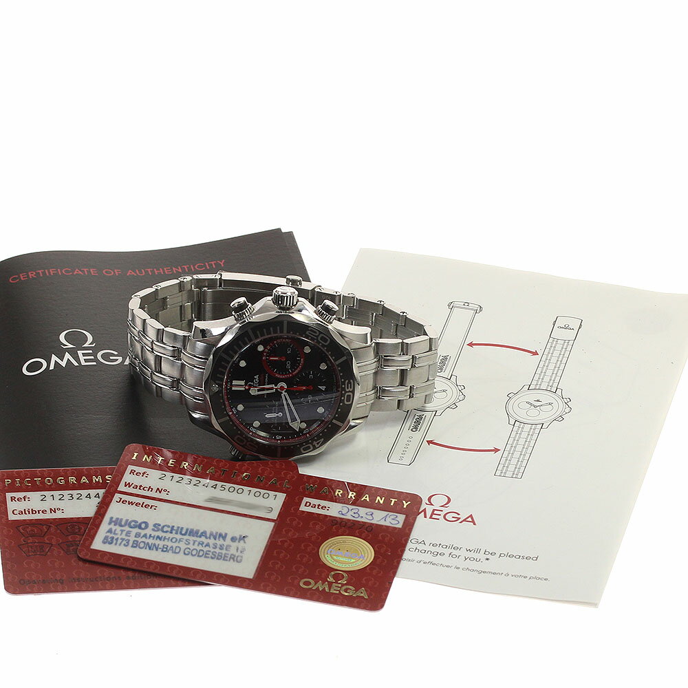 オメガ OMEGA 212.32.44.50.01.001 シーマスター300 クロノグラフ デイト 自動巻き メンズ 保証書付き_813101【中古】