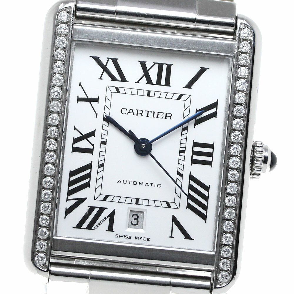 カルティエ CARTIER W5200028 タンクソロ XL アフターダイヤ デイト 自動巻き メンズ _816730【中古】