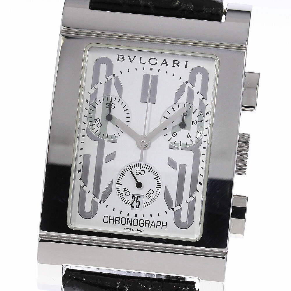 ブルガリ BVLGARI RTC49S レッタンゴロ クロノグラフ デイト クォーツ メンズ _818801【中古】