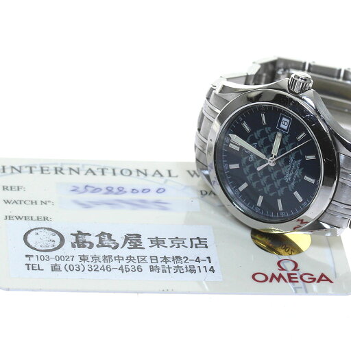 オメガ OMEGA 2508.80 シーマスター120 ジャックマイヨール 2002年限定 自動巻き メンズ 保証書付き_815899【ev15】【中古】