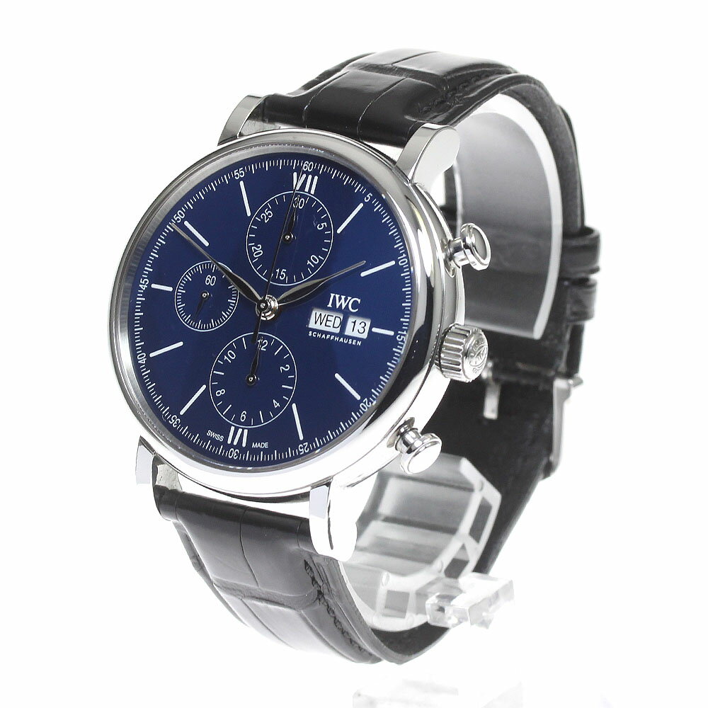 IWC SCHAFFHAUSEN IW391023 ポートフィノ 150イヤーズ クロノグラフ デイデイト 自動巻き メンズ 良品 保証書付き_819641【中古】