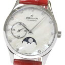 ゼニス ZENITH 03.2310.692/81.C706 クラスエリート ウルトラシン ムーンフェイズ ダイヤモンド 自動巻き レディース 良品 保証書付_823370【中古】(2)