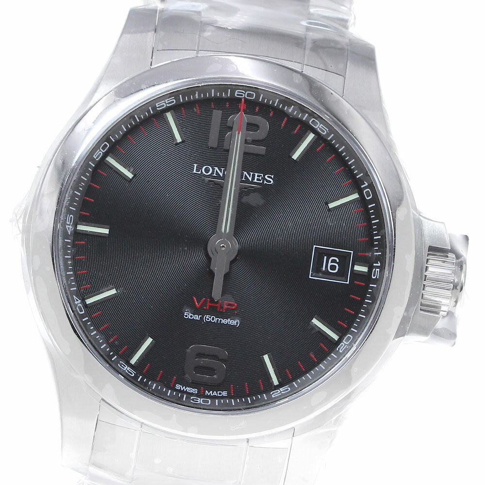 ロンジン LONGINES L3.716.4 コンクエスト V.H.P. デイト クォーツ メンズ 未使用品 箱・保証書付き_824253【中古】