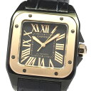 カルティエ CARTIER W2020007 サントス100 MM K18PGベゼル 自動巻き ボーイズ _820802【中古】