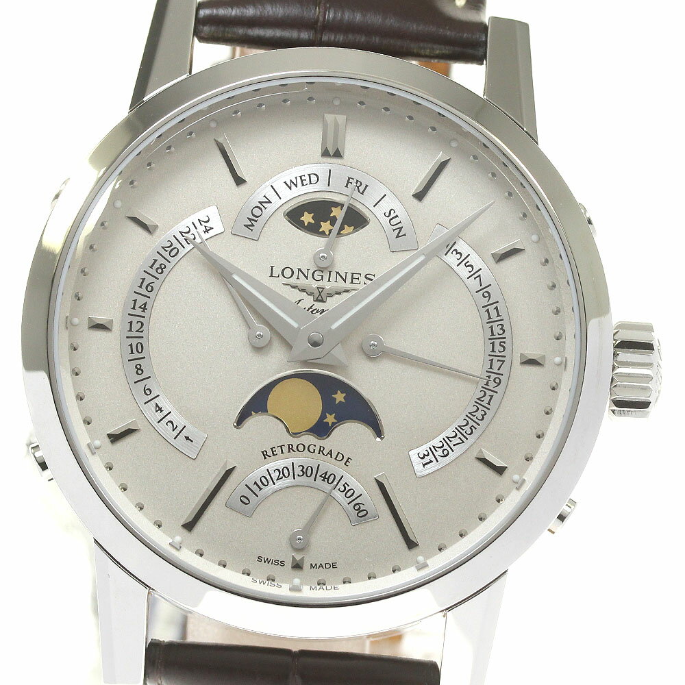 ロンジン LONGINES L4.828.4 ロンジン 1832 ムーンフェイズ レトログラード 自動巻き メンズ 未使用品 箱・保証書付き_824247【ev15】【中古】