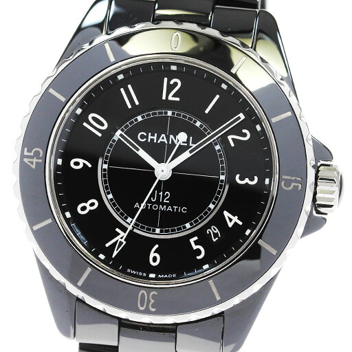 シャネル CHANEL H5697 J12 黒セラミック デイト 自動巻き メンズ 良品 保証書付き_829543【中古】 シャネル CHANEL H5697 J12 黒セラミック デイト 自動巻き メンズ 良品 保証書付き_829543【中古】