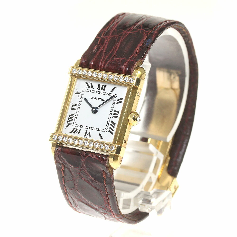 カルティエ CARTIER タンクシノワーズ K18YG ダイヤ クォーツ レディース _820862...