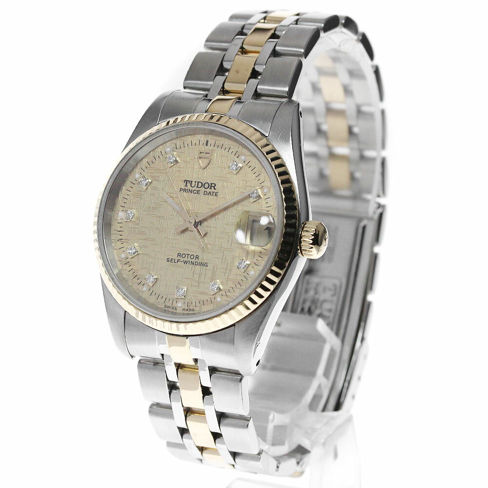 チュードル TUDOR 72033 プリンス デイト YGコンビ 10Pダイヤ cal.2824-2 自動巻き ボーイズ _825961【中古】