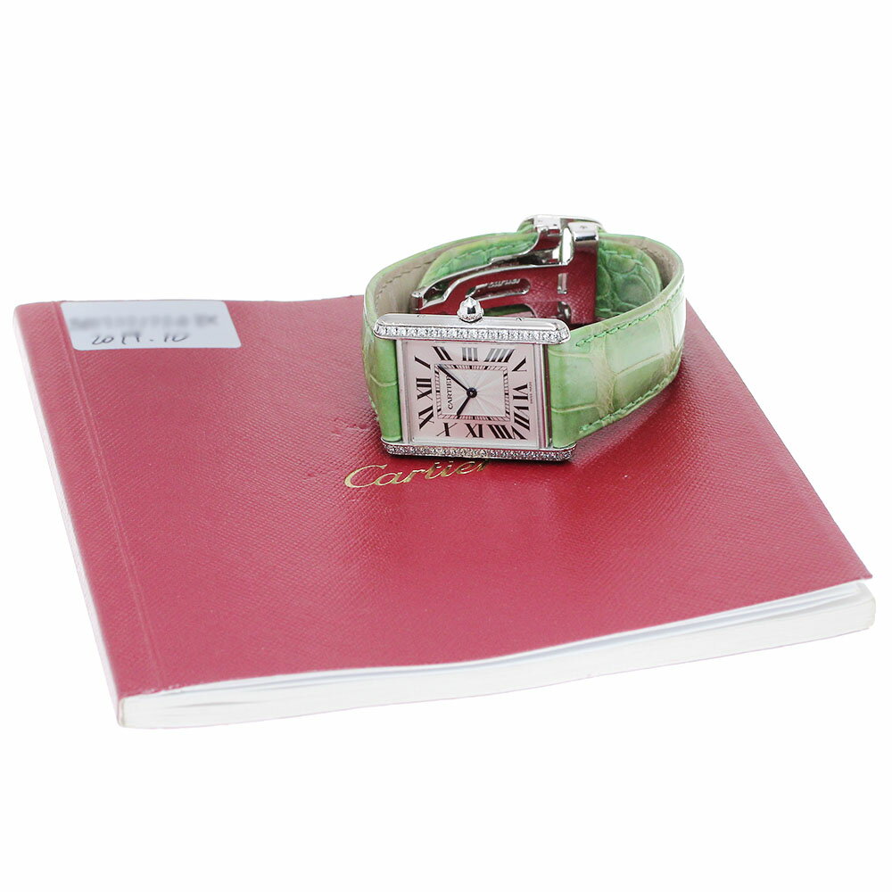 カルティエ CARTIER WT200006 タンクルイLM K18WG サイドダイヤ 手巻き ボーイズ 保証書付き_826656【中古】