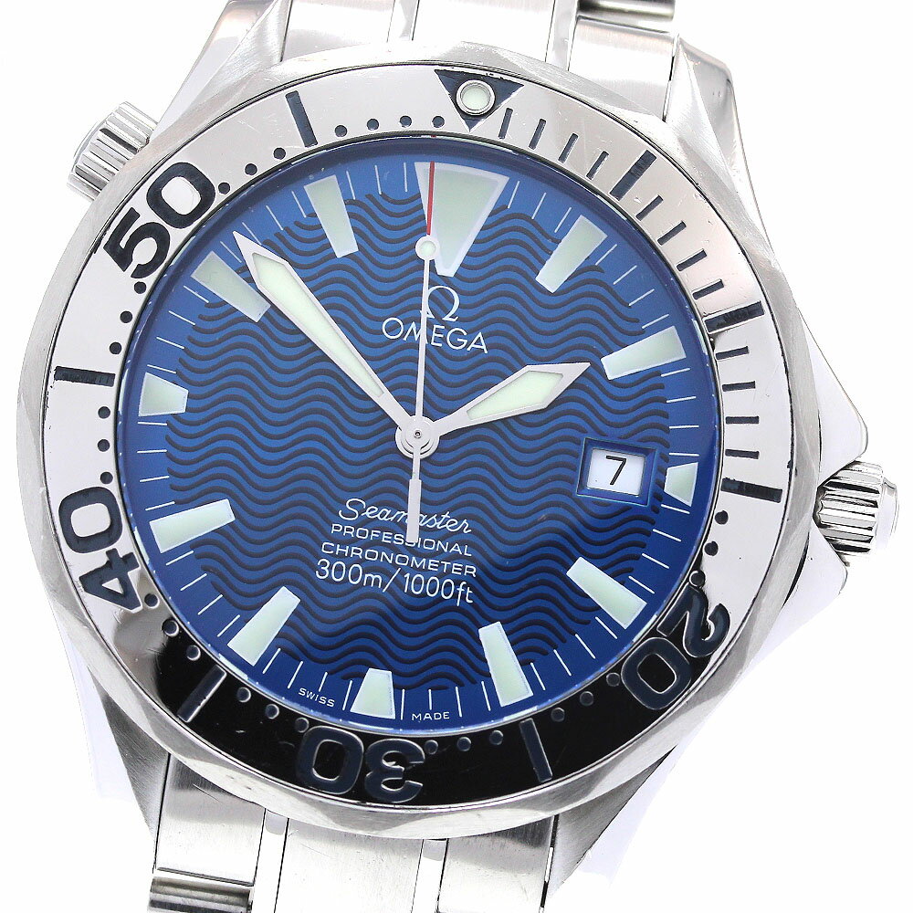 オメガ OMEGA 2255.80 シーマスター300 デイト 自動巻き メンズ 保証書付き_834 ...