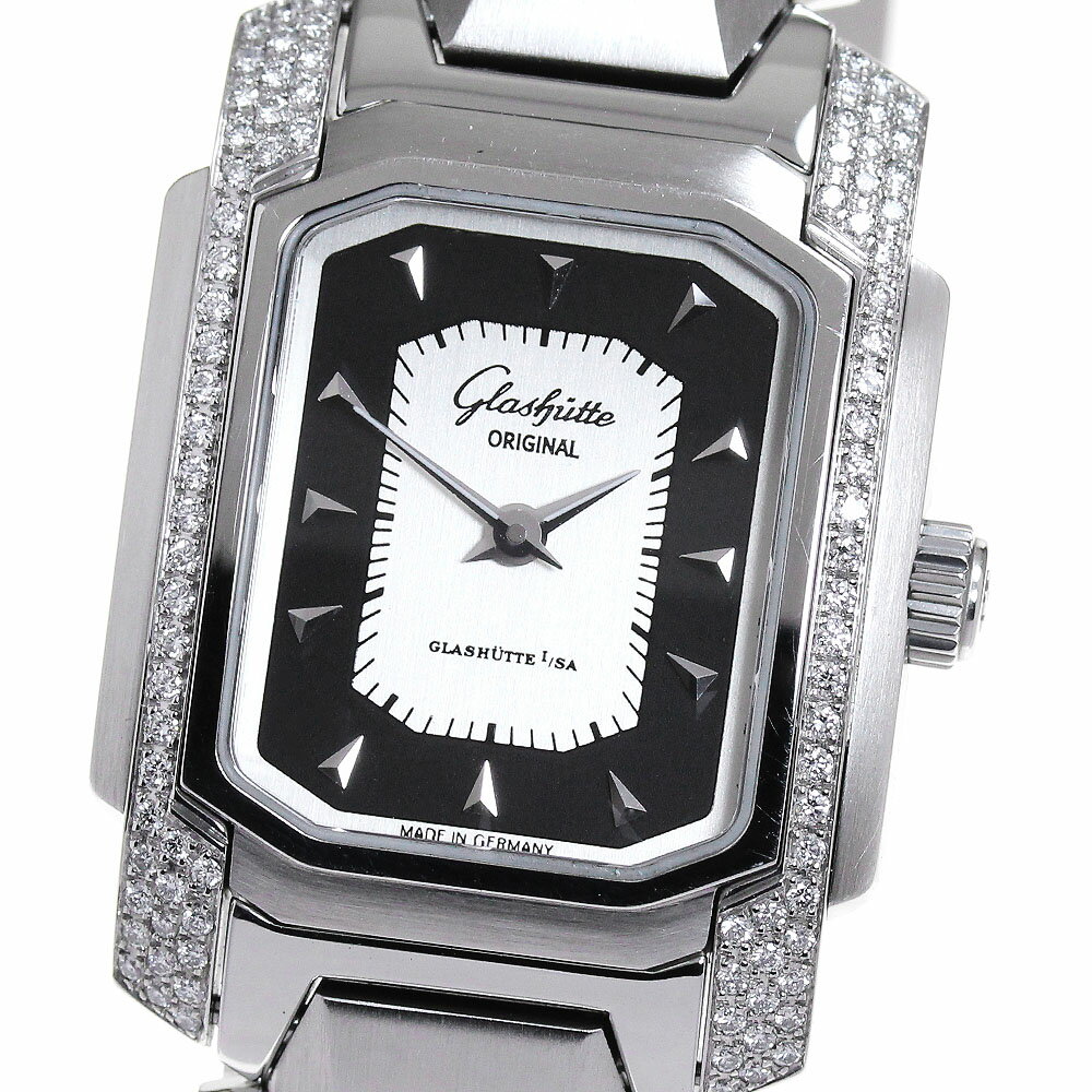 グラスヒュッテ・オリジナル GLASHUTTE ORIGINAL セネタ カレ ダイヤベゼル 手巻き レディース 良品 _834466【中古】