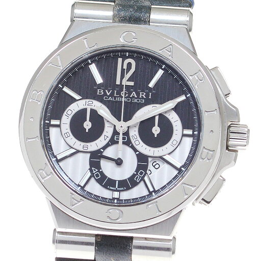 ブルガリ BVLGARI DG42SCH ディアゴノ カリブロ303 クロノグラフ 自動巻き メンズ 箱・保証書付き_834857【中古】 ブルガリ BVLGARI DG42SCH ディアゴノ カリブロ303 クロノグラフ 自動巻き メンズ 箱・保証書付き_834857【中古】